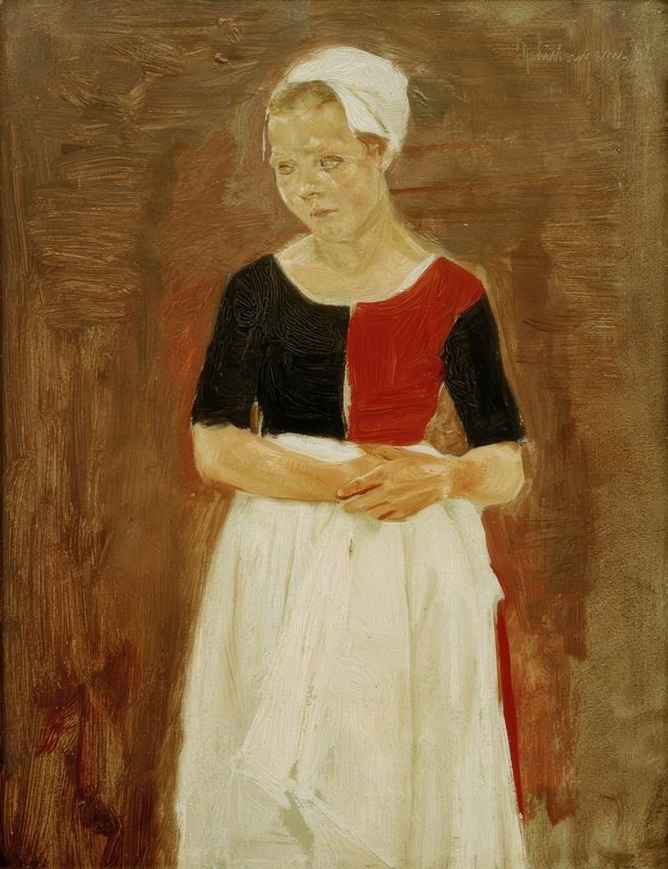 M.Liebermann, stojící osiřelá dívka od Max Liebermann