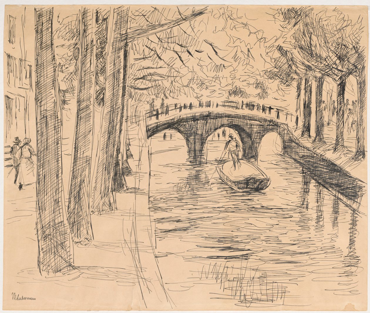 Most přes kanál v Amsterdamu od Max Liebermann