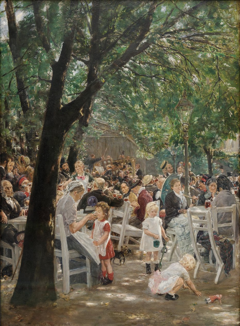 Mnichovská pivní zahrada od Max Liebermann