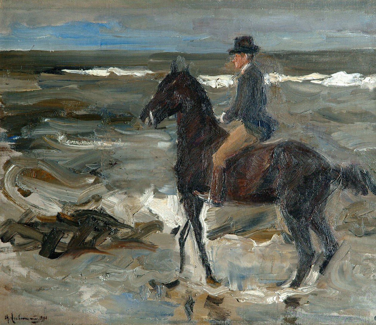 Jezdec na pláži od Max Liebermann