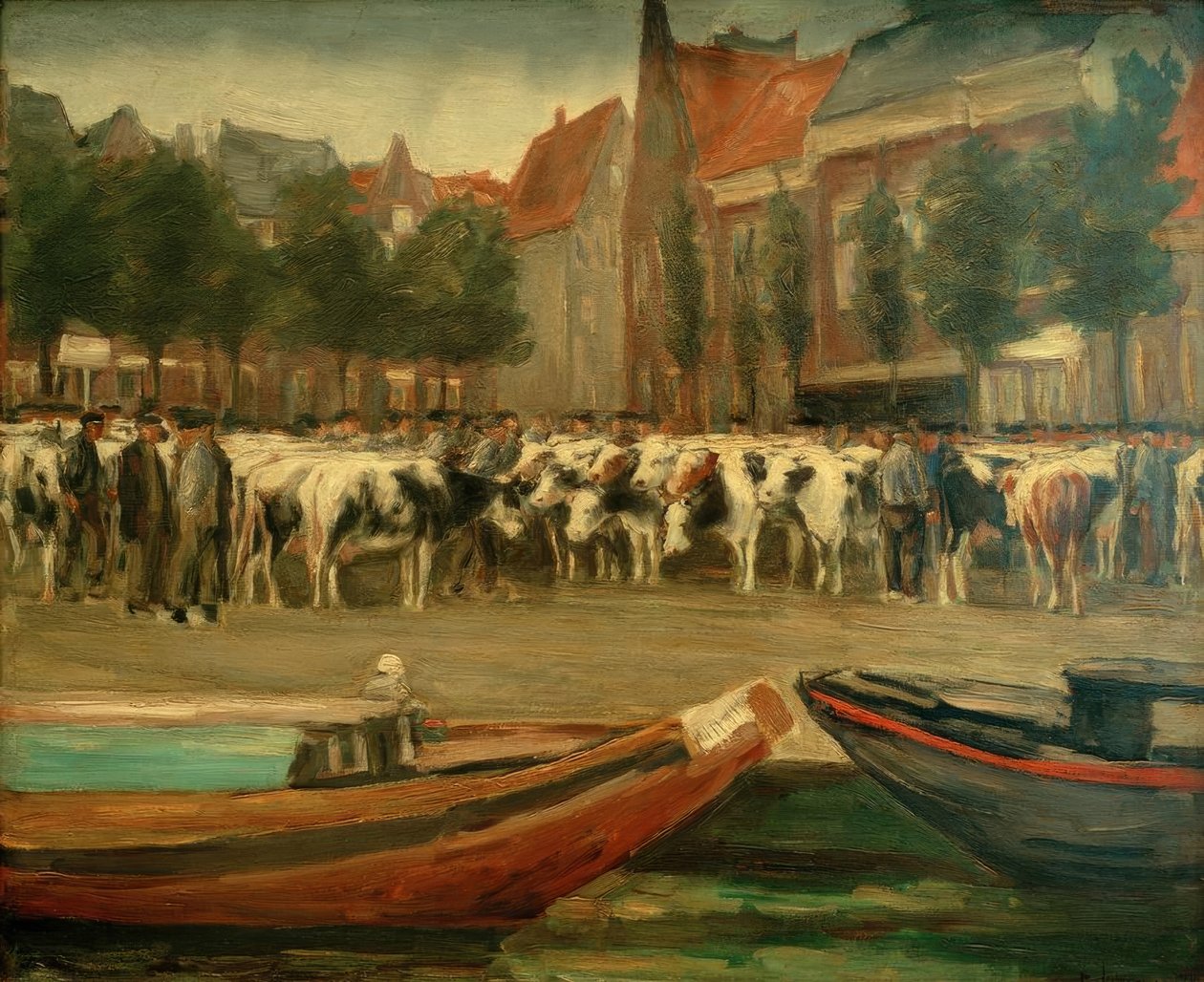 Rindermarkt v Leydenu od Max Liebermann