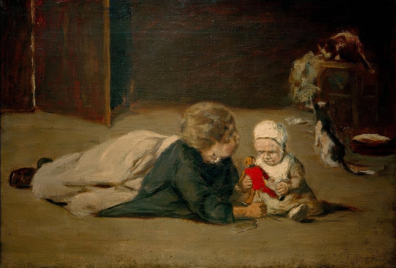 Hrající si děti - studium od Max Liebermann