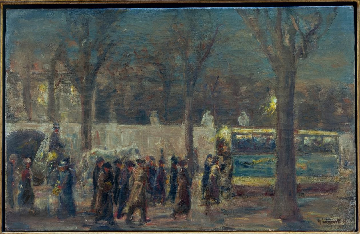 Pouliční scéna u Braniborské brány (večer u Braniborska ..) od Max Liebermann