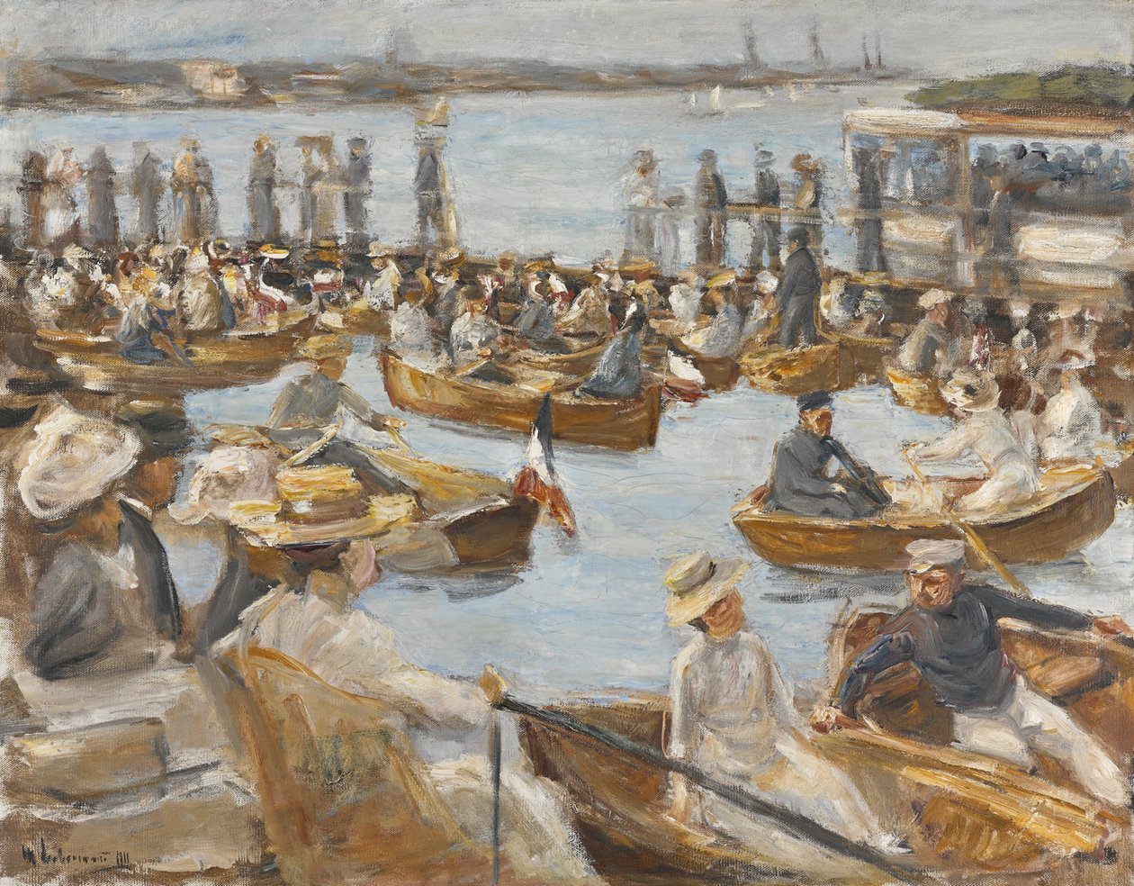 Letní večer na řece Alster, Hamburk od Max Liebermann