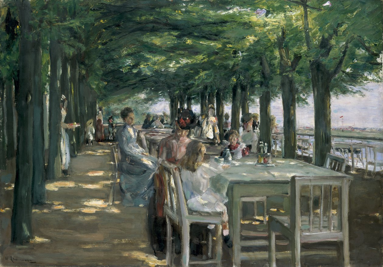 Terasa v restauraci Jacob v Nienstedtenu na Labi od Max Liebermann