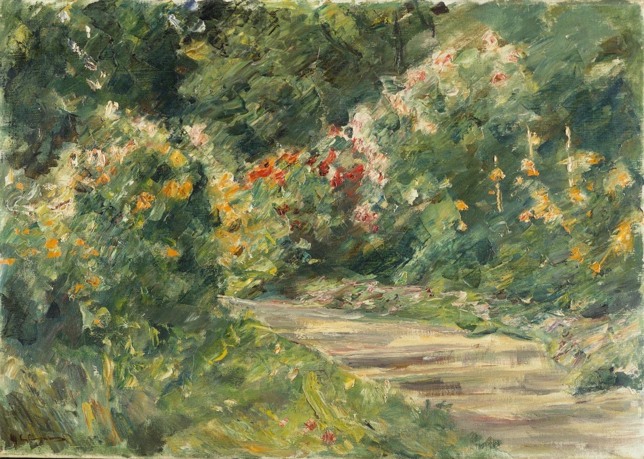 Zahrada Wannsee, kolem 1920-29 (olej na plátně) od Max Liebermann