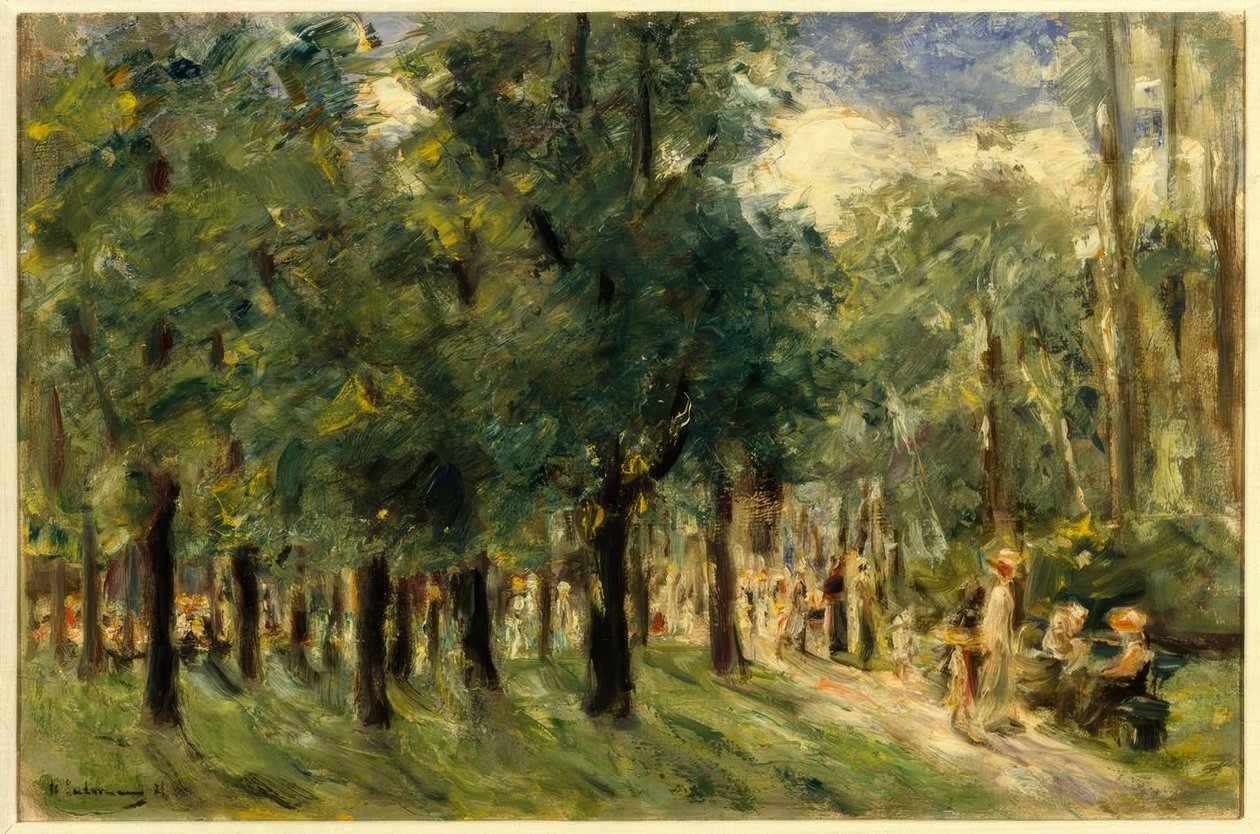 Cesta v zoo s chodci od Max Liebermann