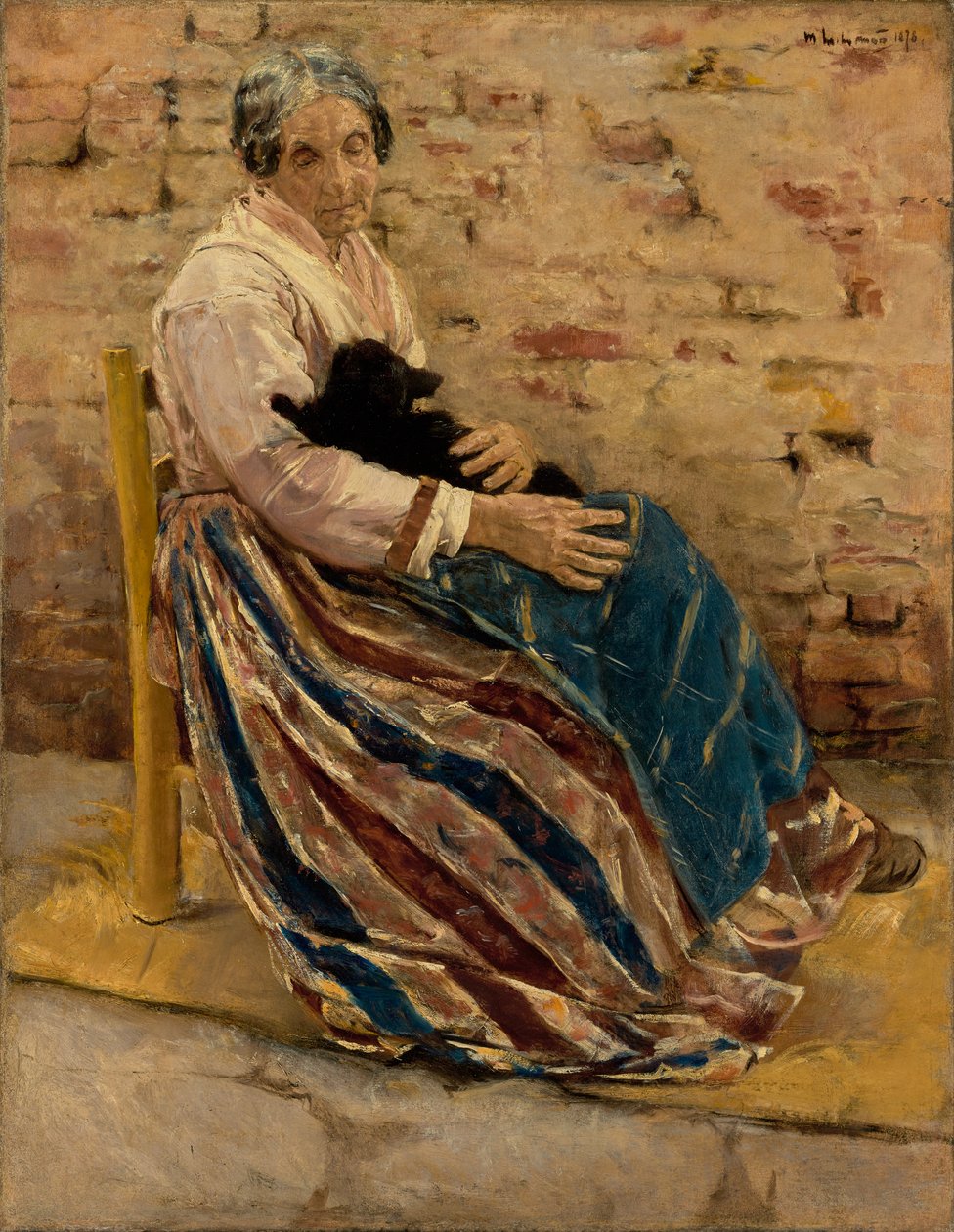 Žena s kočkou od Max Liebermann