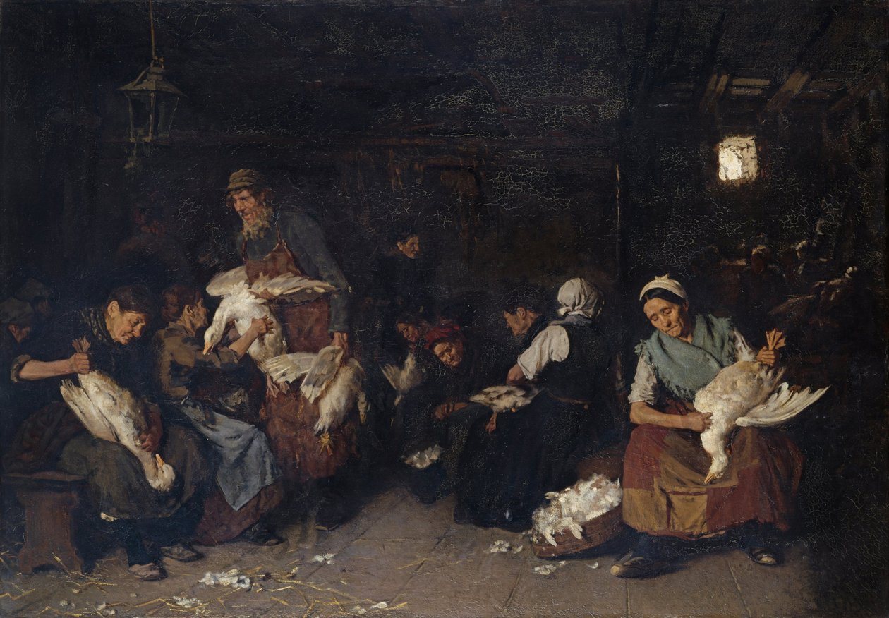 Ženy škubající husy, 1872 od Max Liebermann