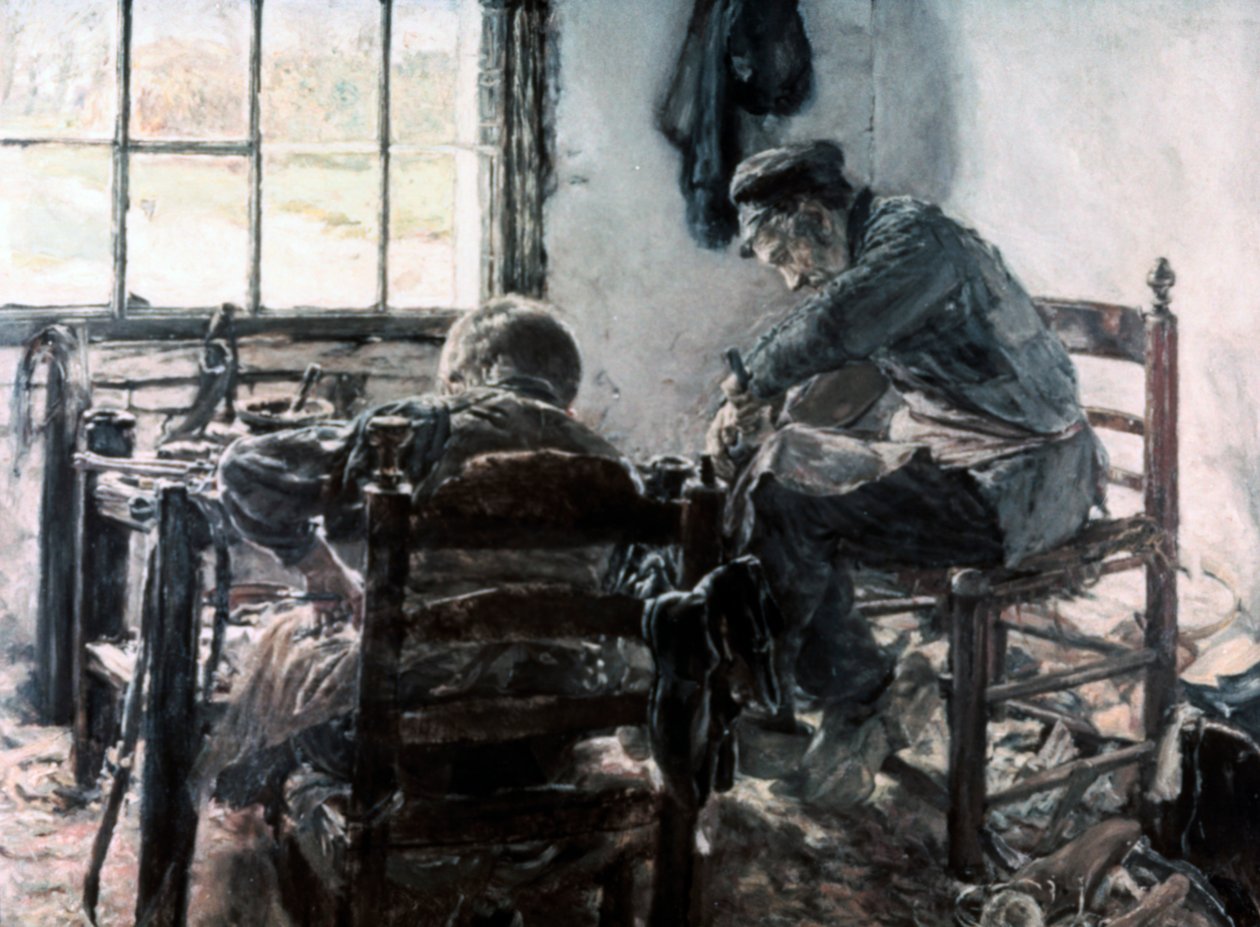 Dílna výrobce obuvi, 1881 od Max Liebermann