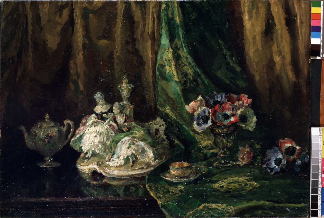 "Zátiší s porcelánem a květinami" (Zátiší s porcelánem a květinami) Malba Maxe Mullera (1871-1938) (např. vše) Olej na plátně. Mikalojus Konstantinas Ciurlionis Muzeum výtvarného umění, Kaunas, Litva od Max Müller