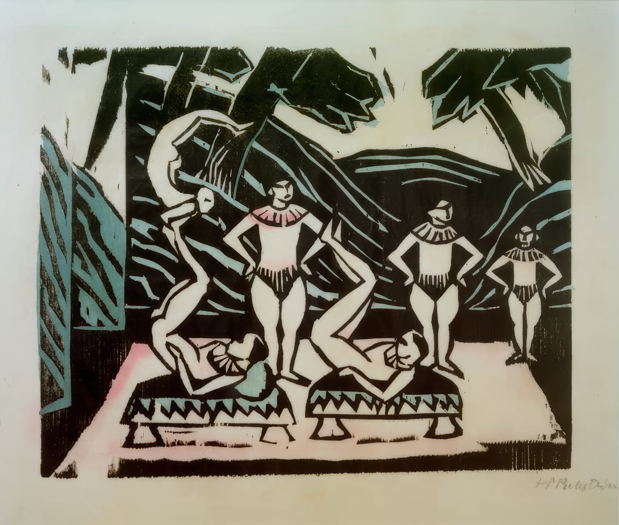 akrobati od Max Pechstein