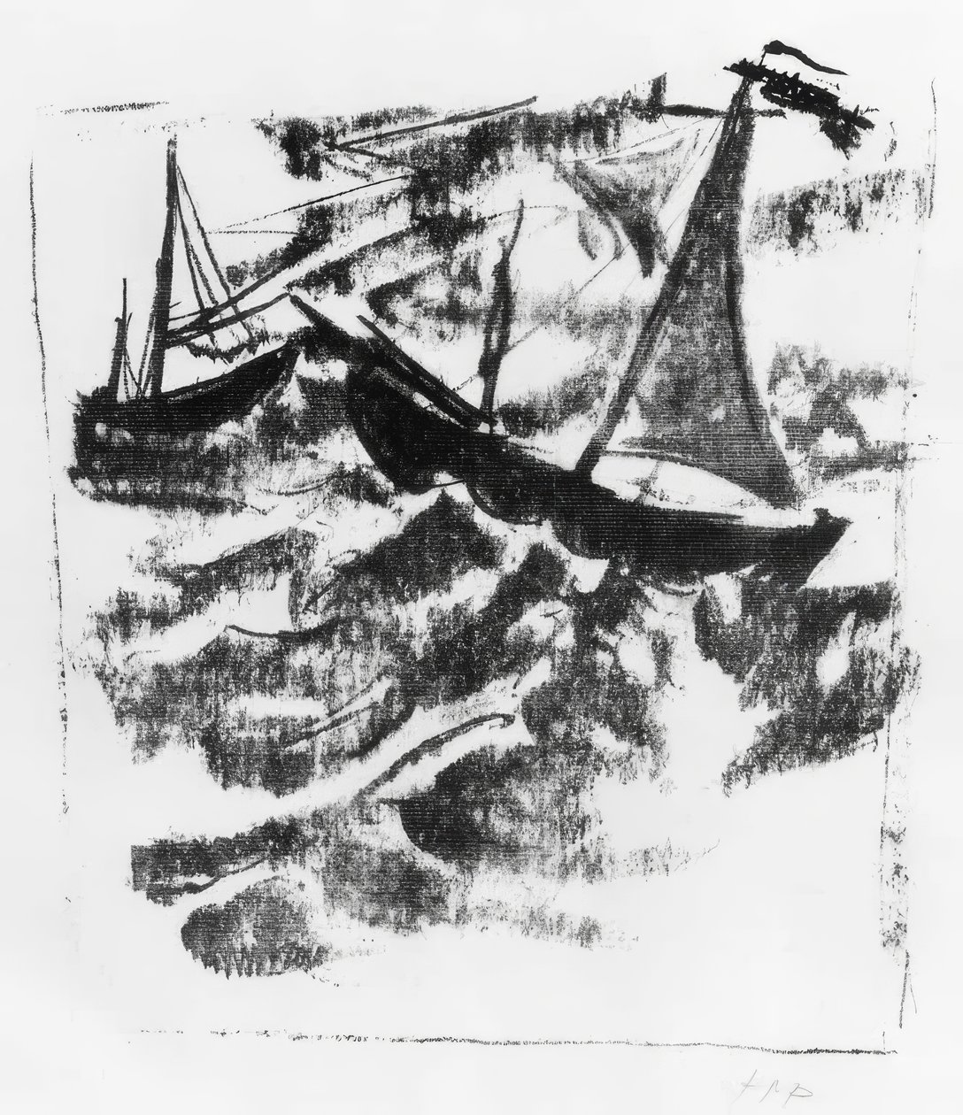 Lodě v bouři od Max Pechstein