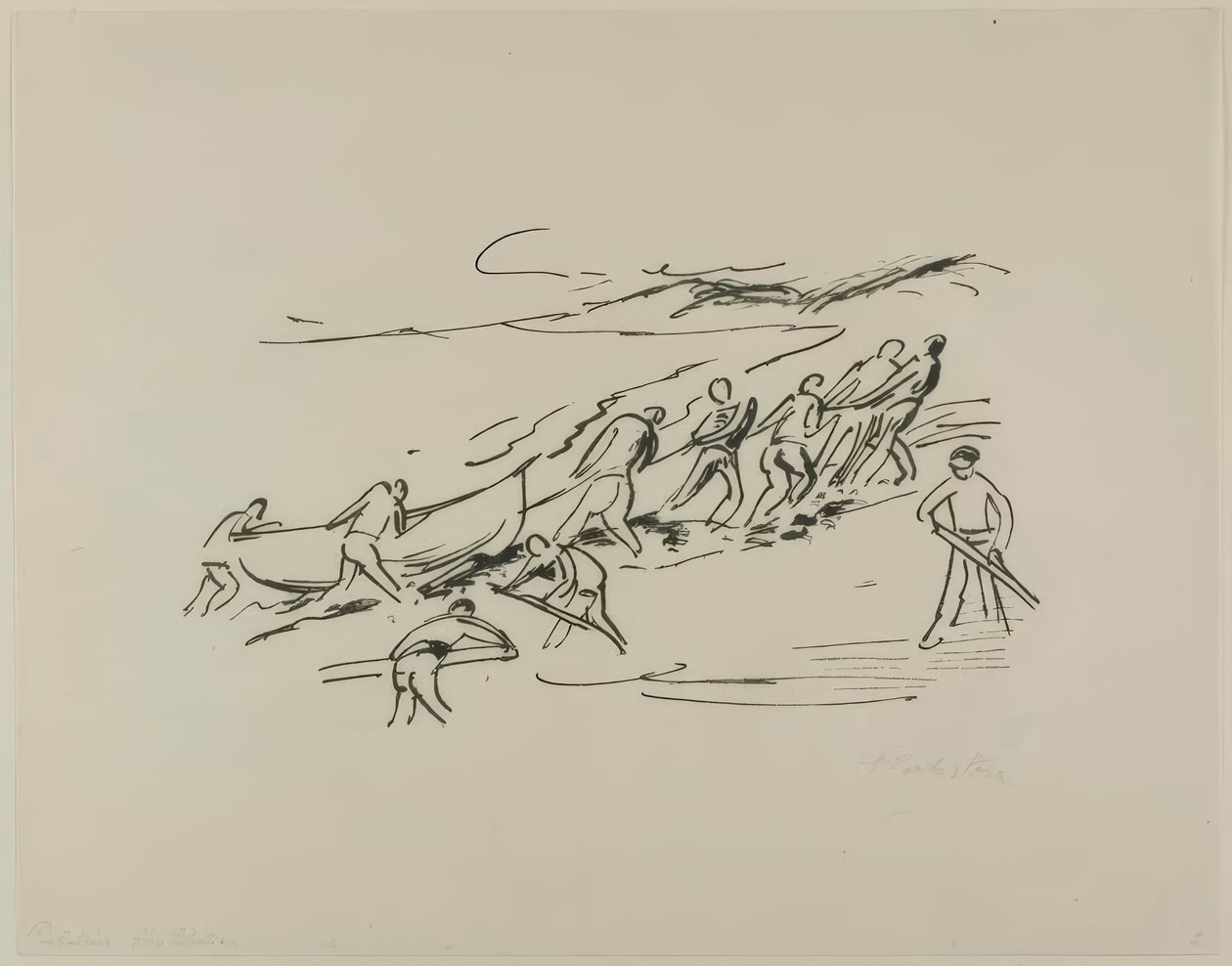 Vystupování z lodi, z cestovních fotografií: Itálie – Jižní moře od Max Pechstein