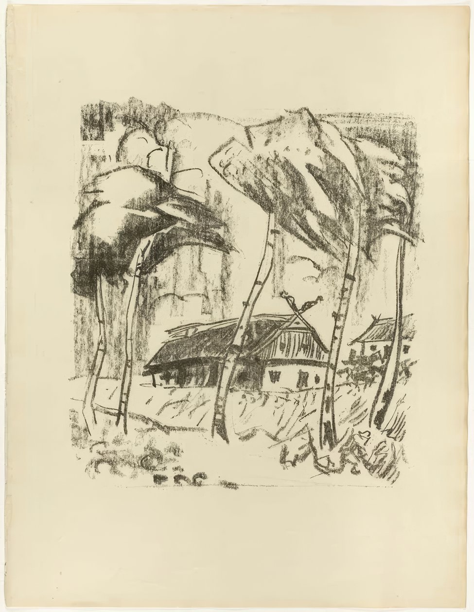 Usedlost za břízami, z Ódy na Samland od Max Pechstein