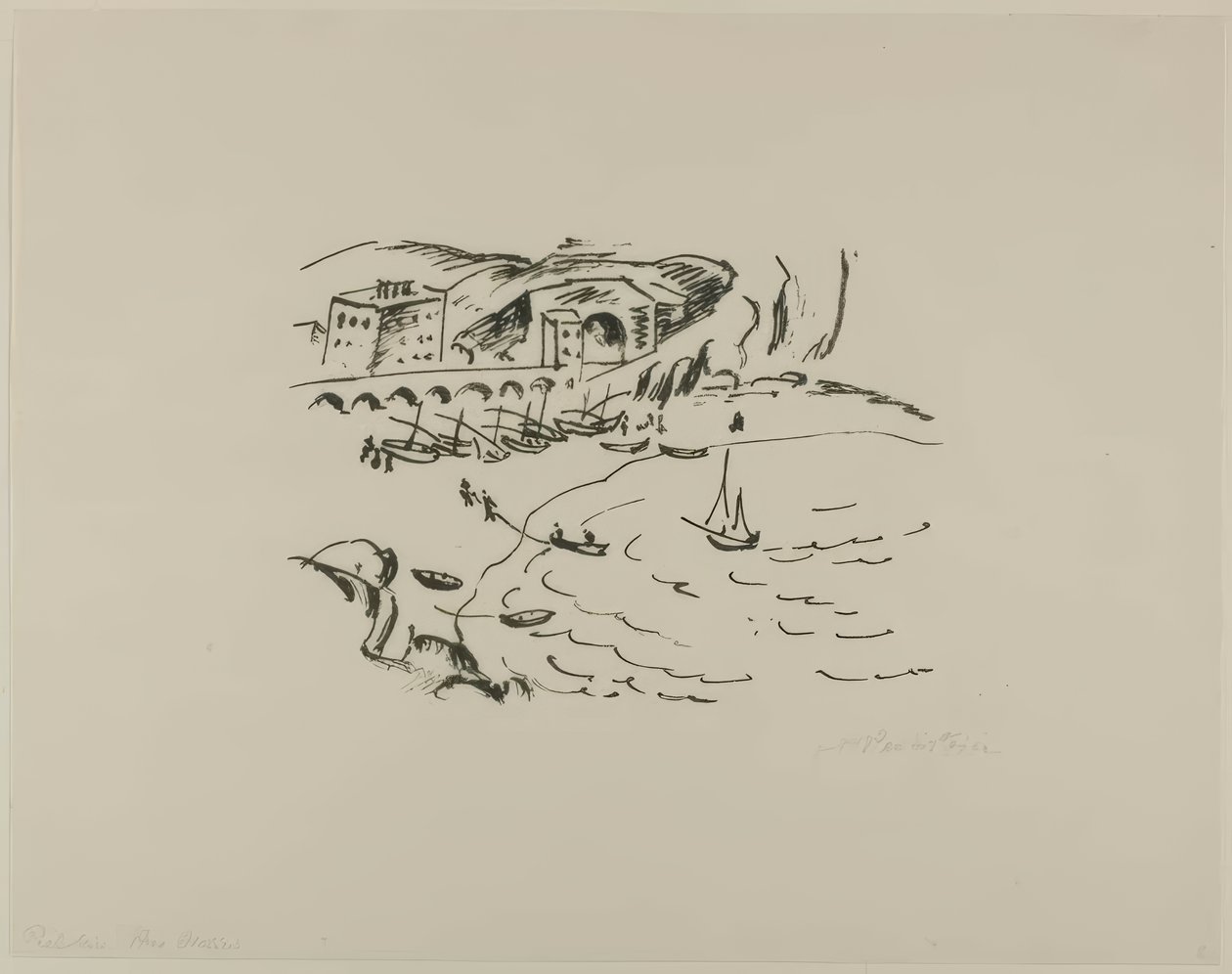 Zátoka Monte Rosso, z cestovních fotografií: Itálie – Jižní moře od Max Pechstein