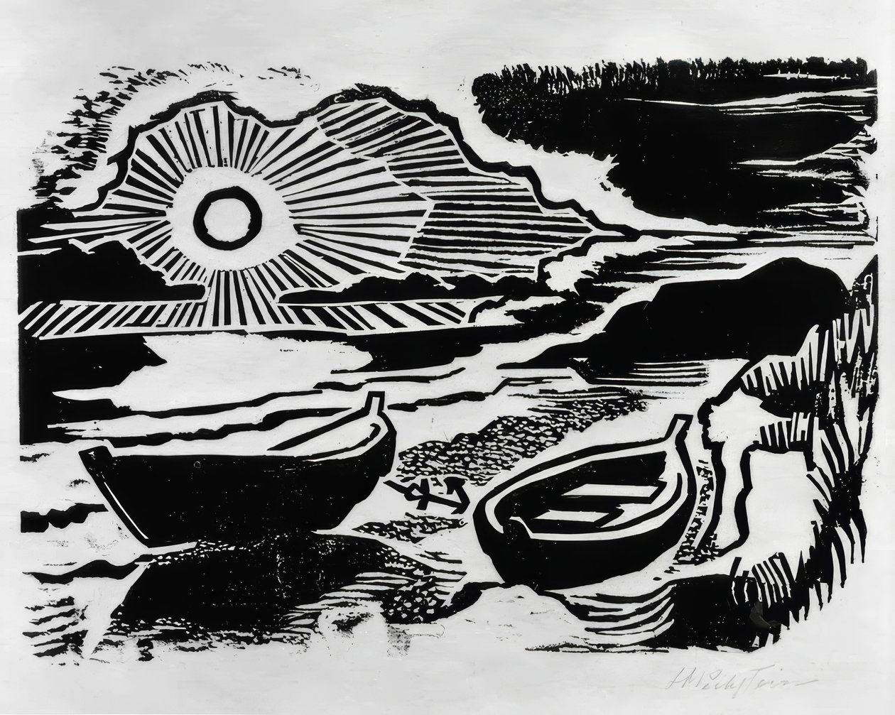 Zapadající slunce od Max Pechstein