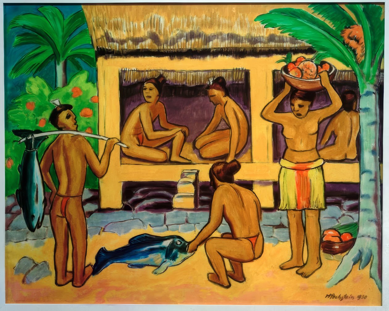 Před Palauhausem od Max Pechstein