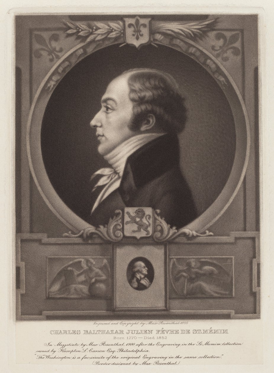 Charles Balthazar Julien Févret de Saint-Mémin od Max Rosenthal, after Charles B. J. Févret de Saint Mémin