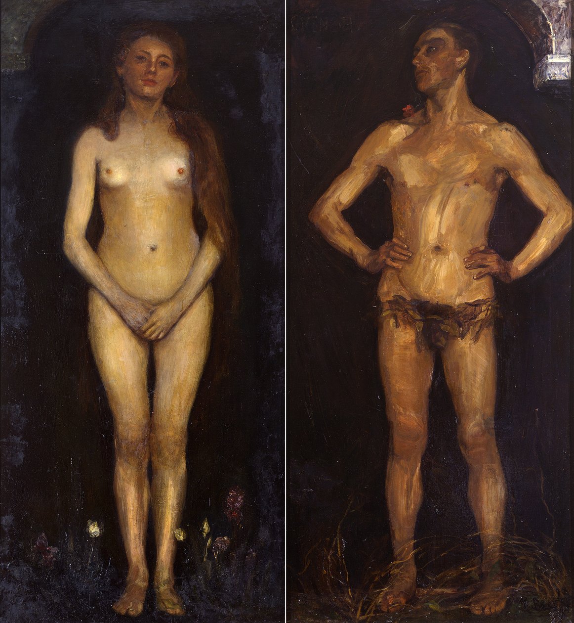 Lidský pár (tabule Homo sapiens) od Max Slevogt