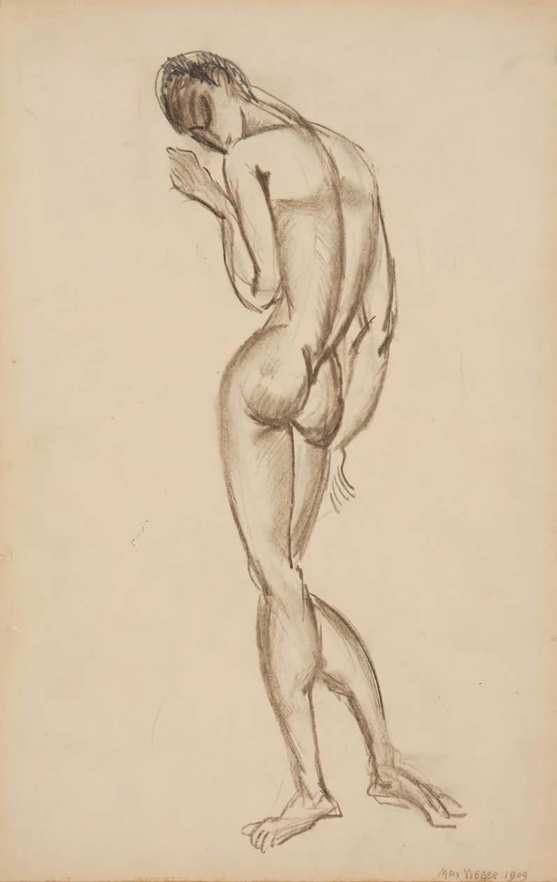 Ženský akt, pohled zezadu, 1909. od Max Weber