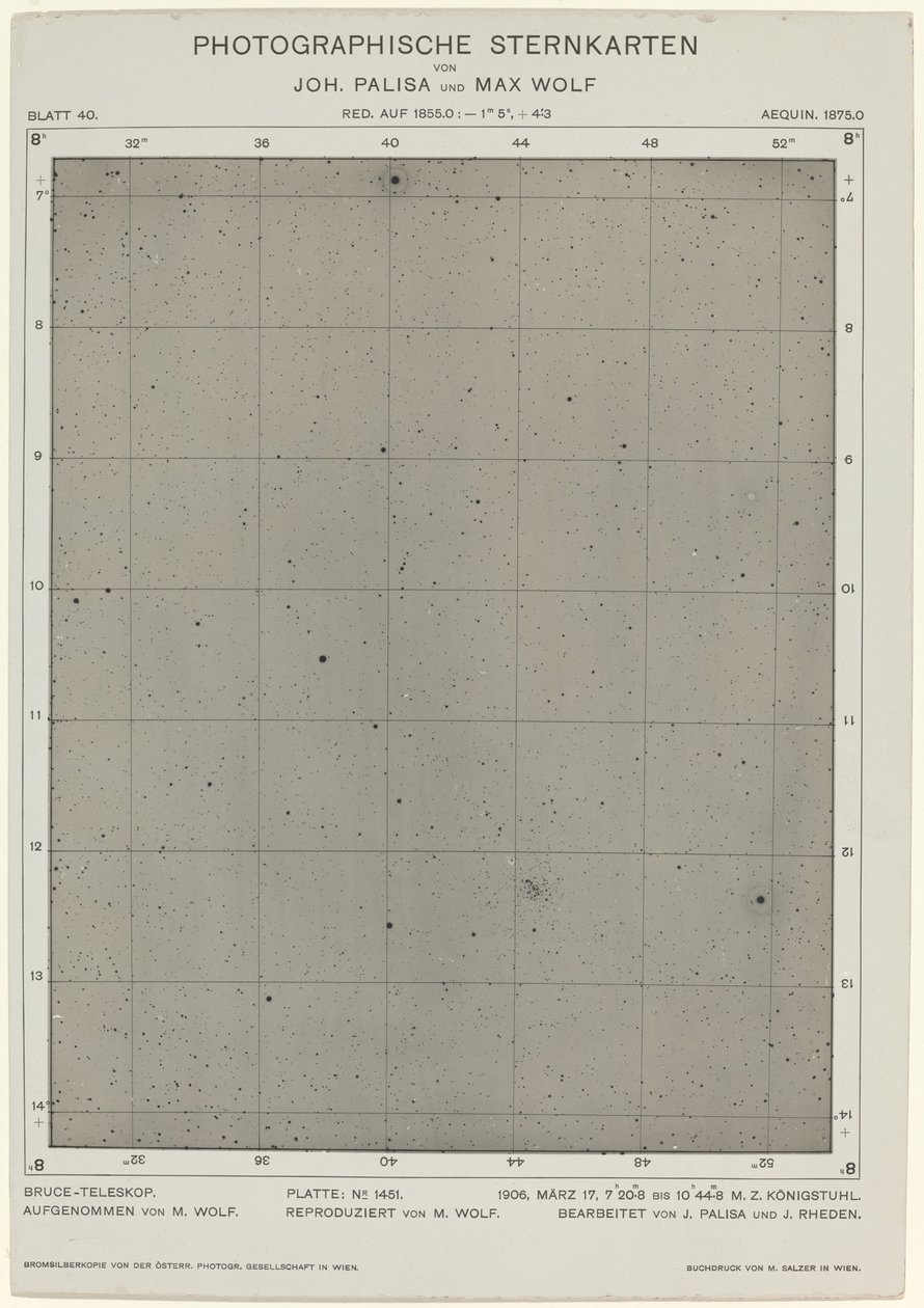 Photographische Sternkarte 17. března 1906, 2268. Tvůrci: Max Wolf, Johann Palisa. od Max Wolf, Johann Palisa