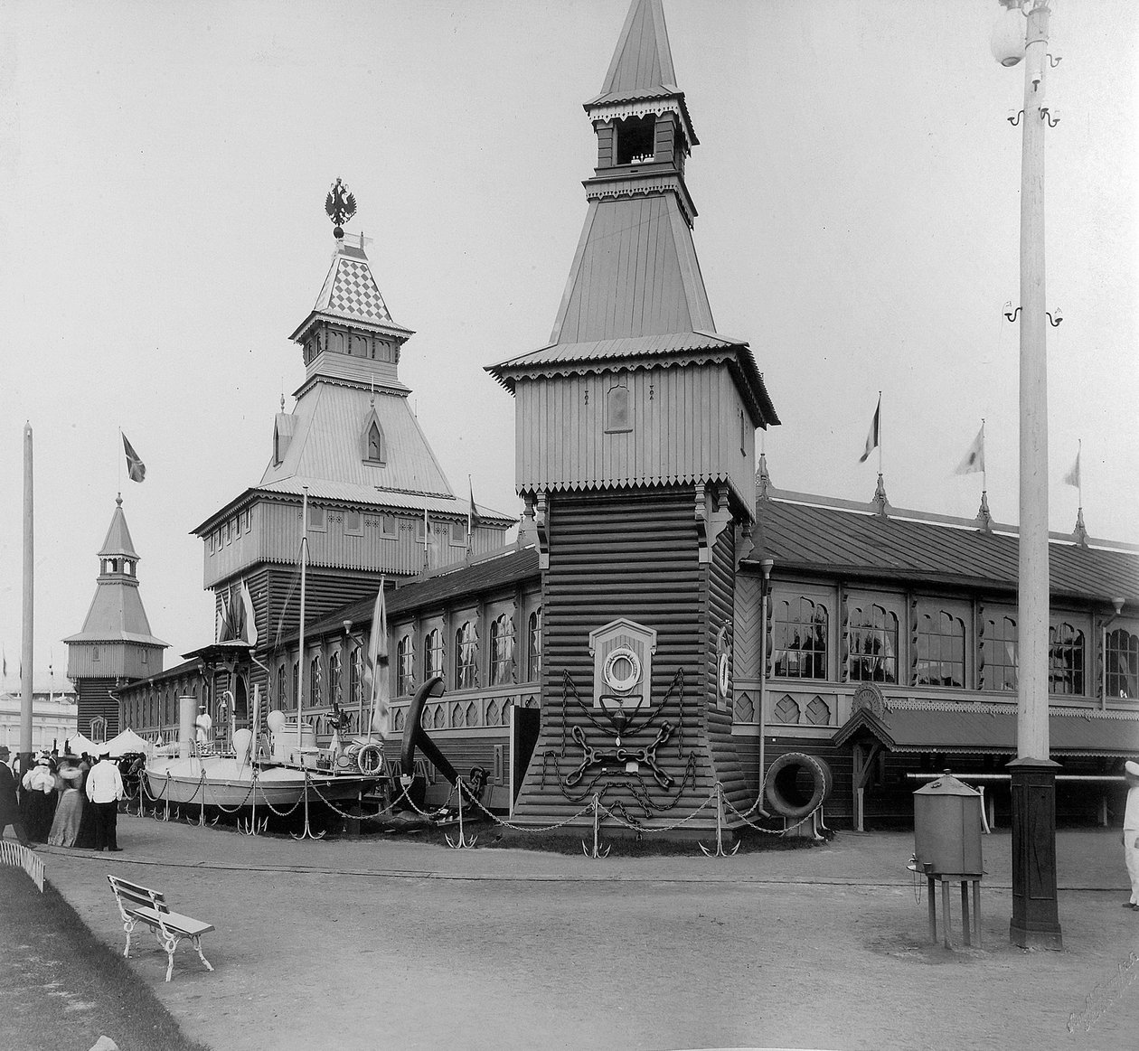 Naval Corner, All-Russia Exhibition, Nižnij Novgorod, Rusko, 1896. od Maxim Dmitriev