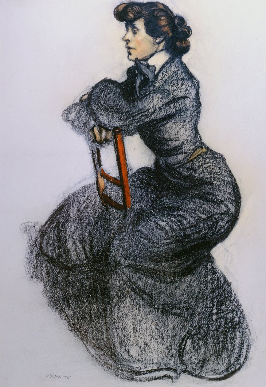 Colette, kolem 1906-7 (uhl a pastel) od Maxime Pierre Jules Dethomas