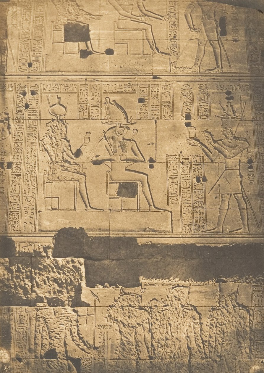 Basreliéf pořízený ze západní stěny velkého chrámu Isis ve Philae, duben 1850. od Maxime Du Camp
