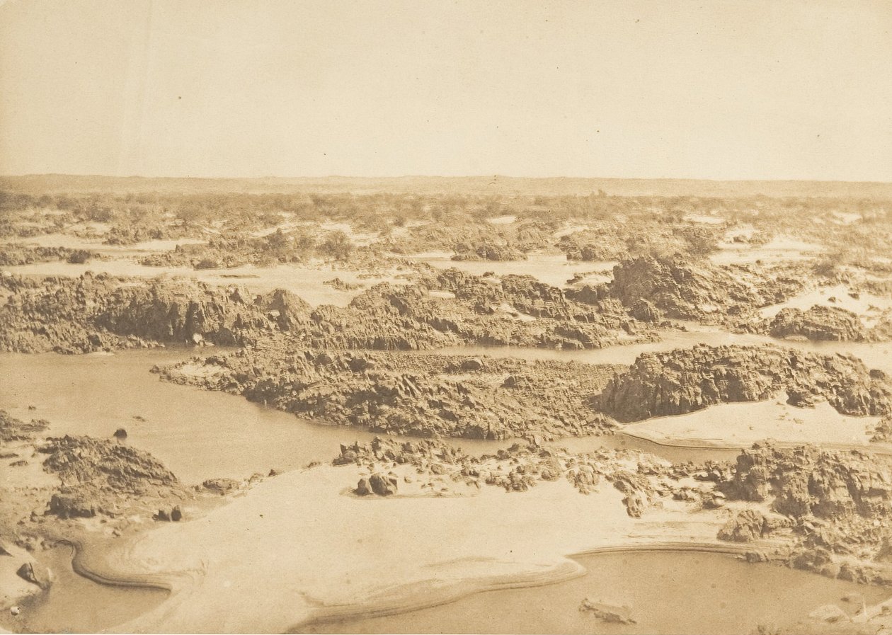 Batu-el-Hadjar. Pohled pořízený při druhém kataraktu, březen 1850. od Maxime Du Camp