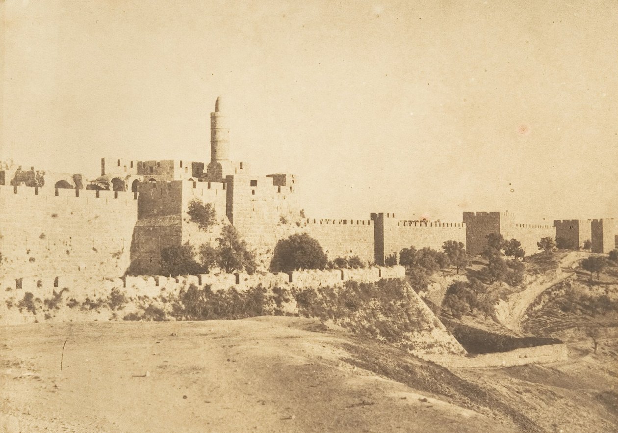 Hrad Davida Daouda Kalessyho a hradby Jeruzaléma, srpen 1850. od Maxime Du Camp