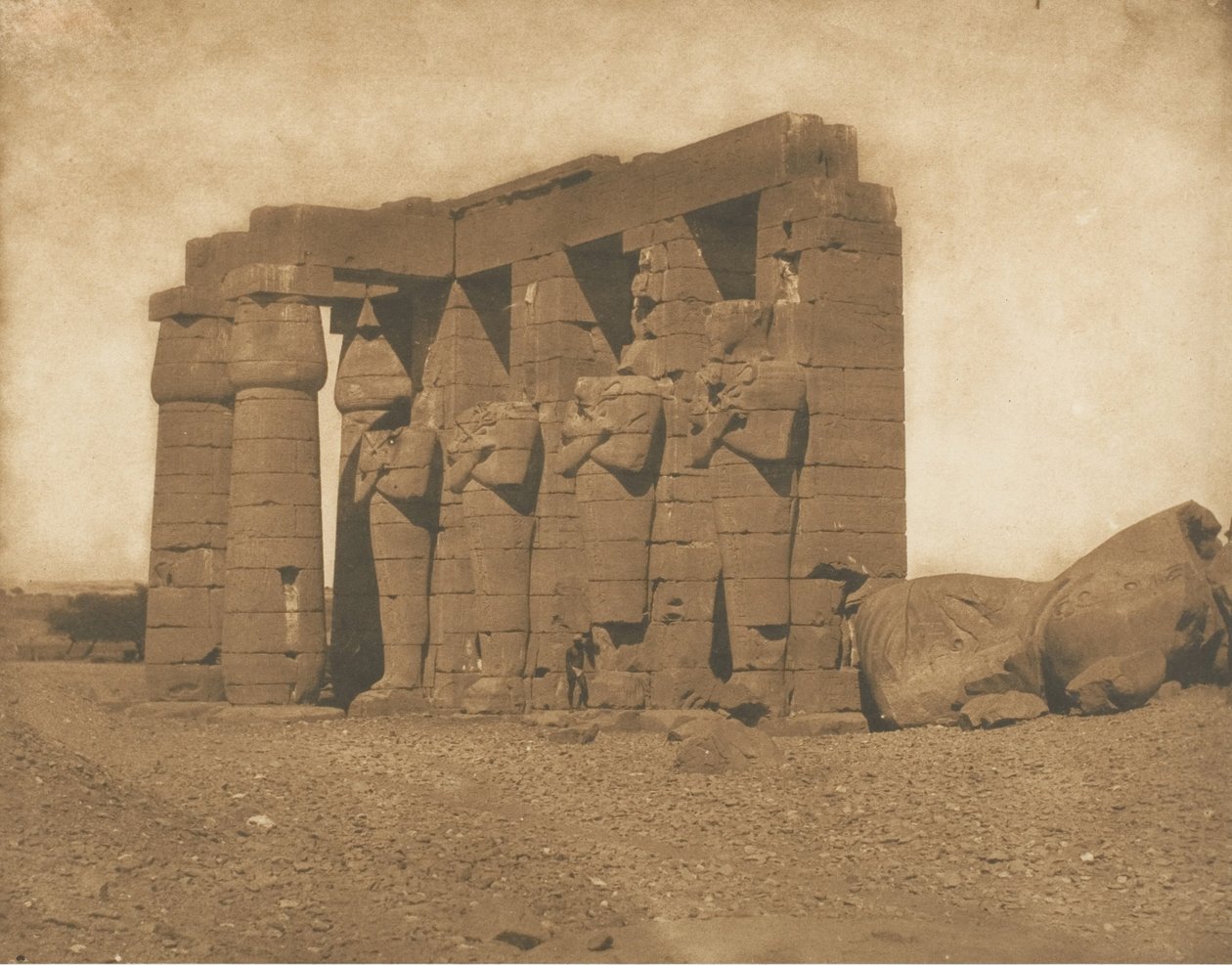 Kolosy v Ramesseum, 1850. od Maxime Du Camp