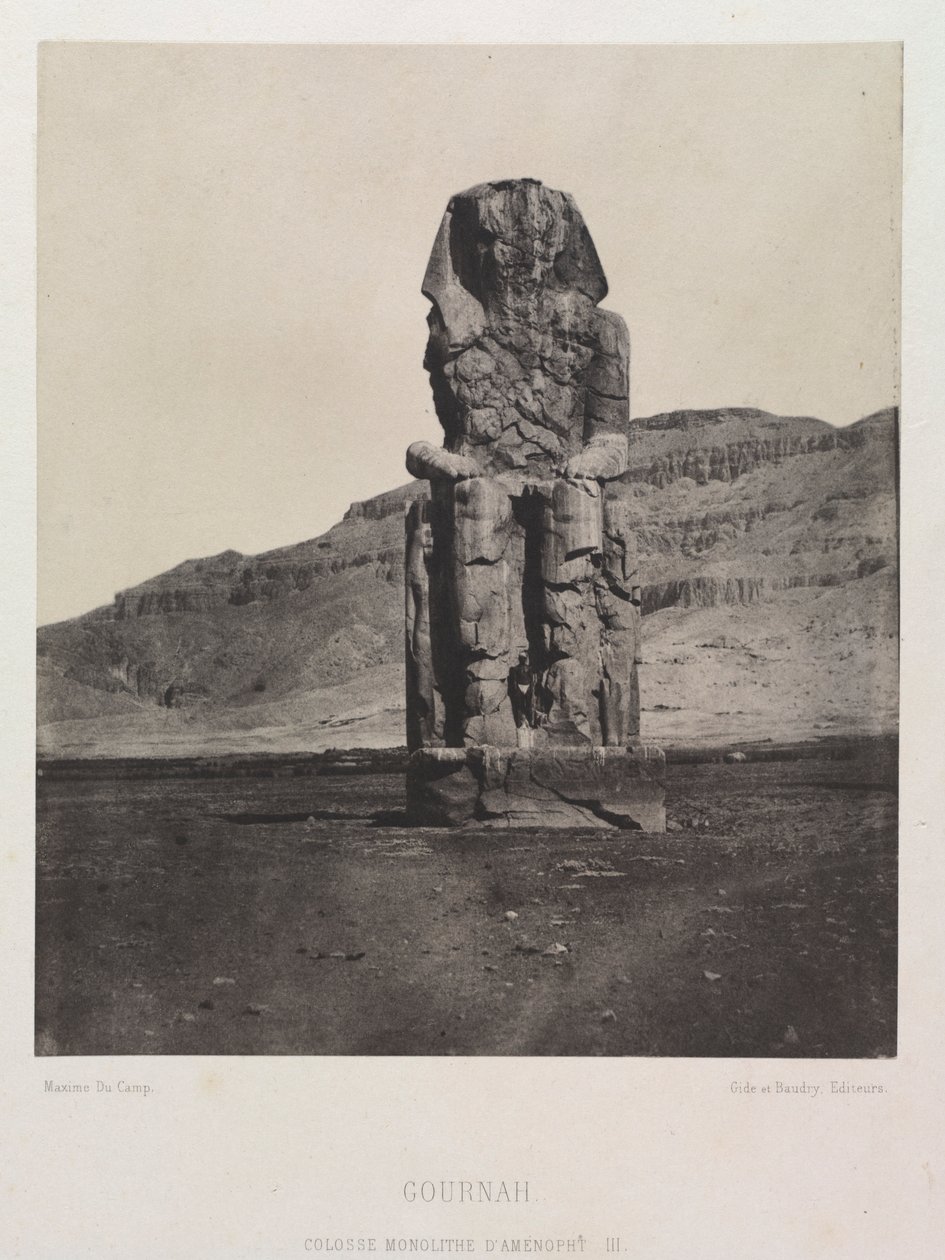 Kolosální monolit Amenhotepa III, Gurnah, 1849-1851. od Maxime Du Camp