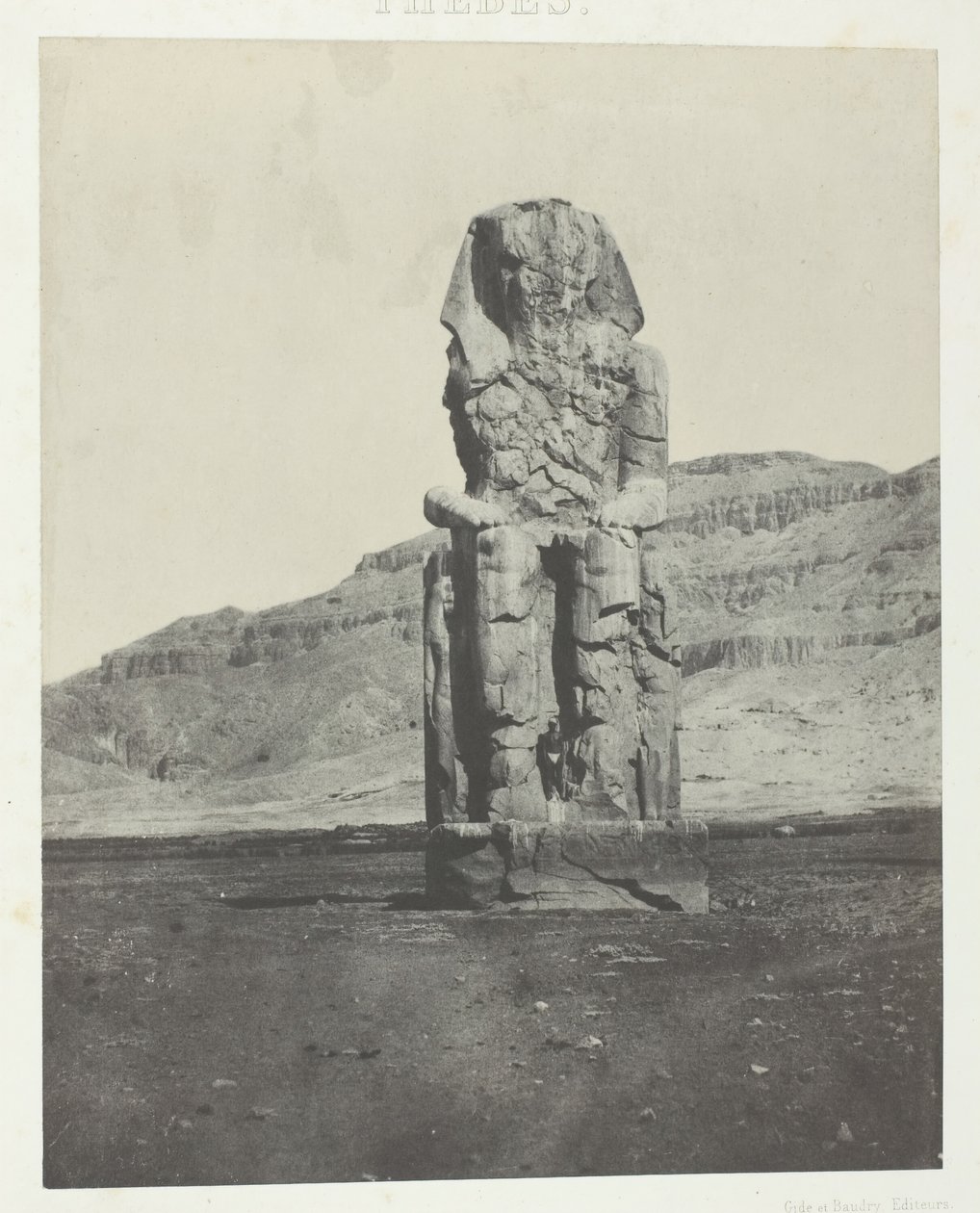 Gournah, Colossus Monolith of Amenopht III, Théby, 184951, vytištěno 1852. od Maxime Du Camp