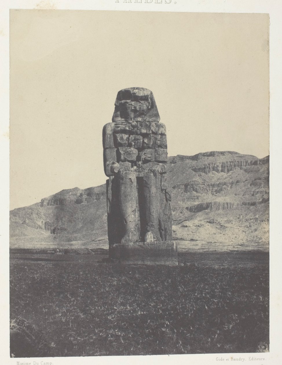 Qurnah, socha Memnona; Thebes od Maxime Du Camp