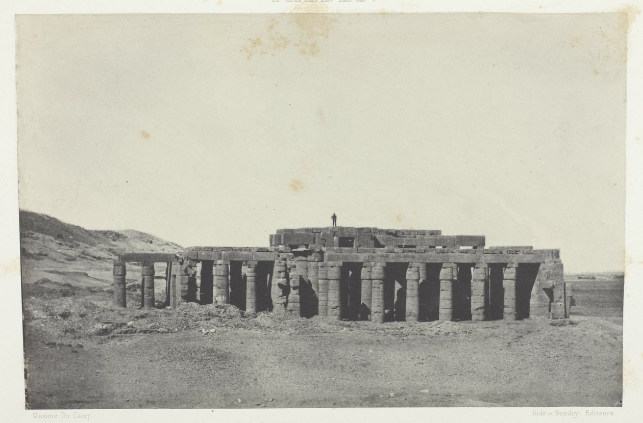 Gournah, Osymandiova hrobka; Théby, deska 58 z alba "Egypte, Nubie, Palestine et Syrie" (1852) od Maxime Du Camp