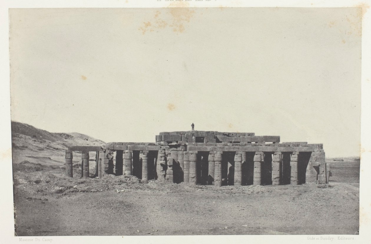 Gournah, Osymandiova hrobka; Théby, deska 58 z alba "Egypte, Nubie, Palestine et Syrie" (1852) od Maxime Du Camp