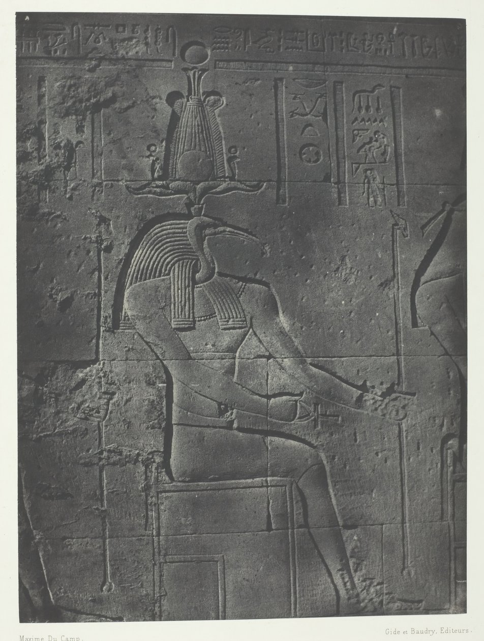 Velký chrám Isis ve Philoe, Toth Ibiocephalus, Nubia, 184951, vytištěno 1852. od Maxime Du Camp