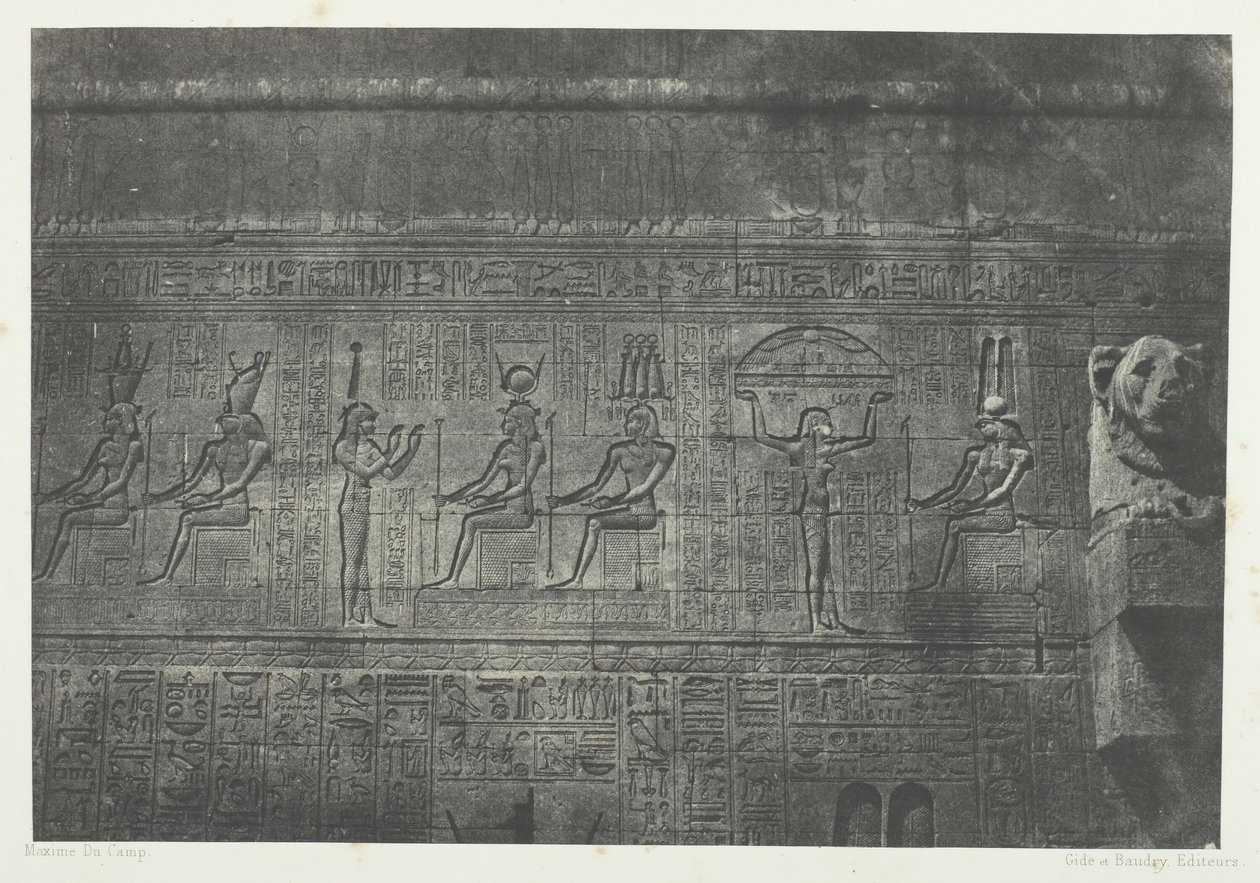 Velký chrám Dendera Teutyres, Sochy zadní fasády, Horní Egypt, 184951. od Maxime Du Camp