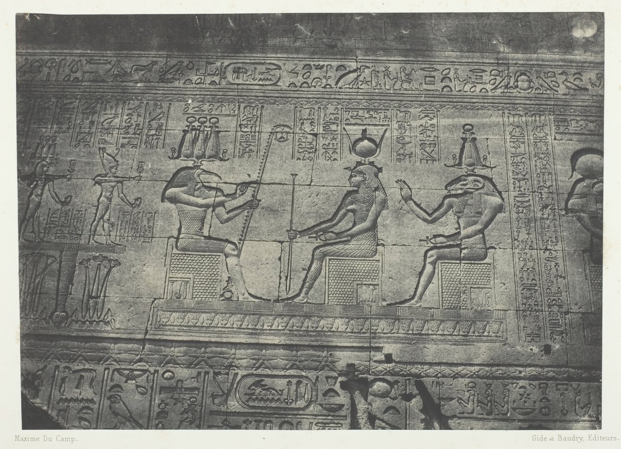 Velký chrám Dendera Teutyres, Sochy zadní fasády, Horní Egypt, 184951. od Maxime Du Camp