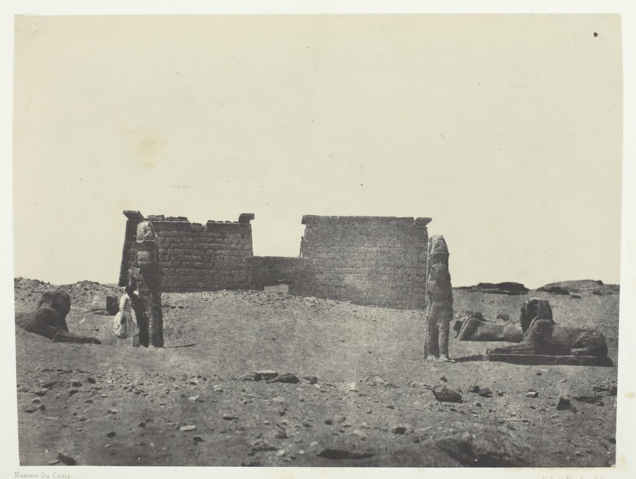 Hémi-Spéos De Séboua, Drômos, Nubia, 184951, vytištěno 1852. od Maxime Du Camp
