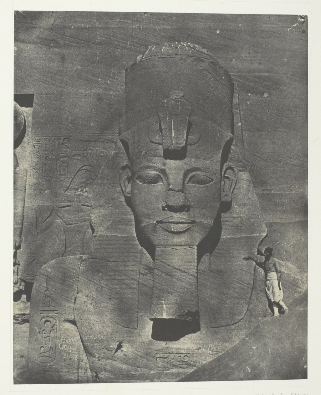 Ibsamboul, Colosse Médial (Enfoui) du Spéos de Phrè Nubie, Palestine et Syrie, deska 106 z alba "Egypte, Nubie, Palestine et Syrie" (1852) od Maxime Du Camp