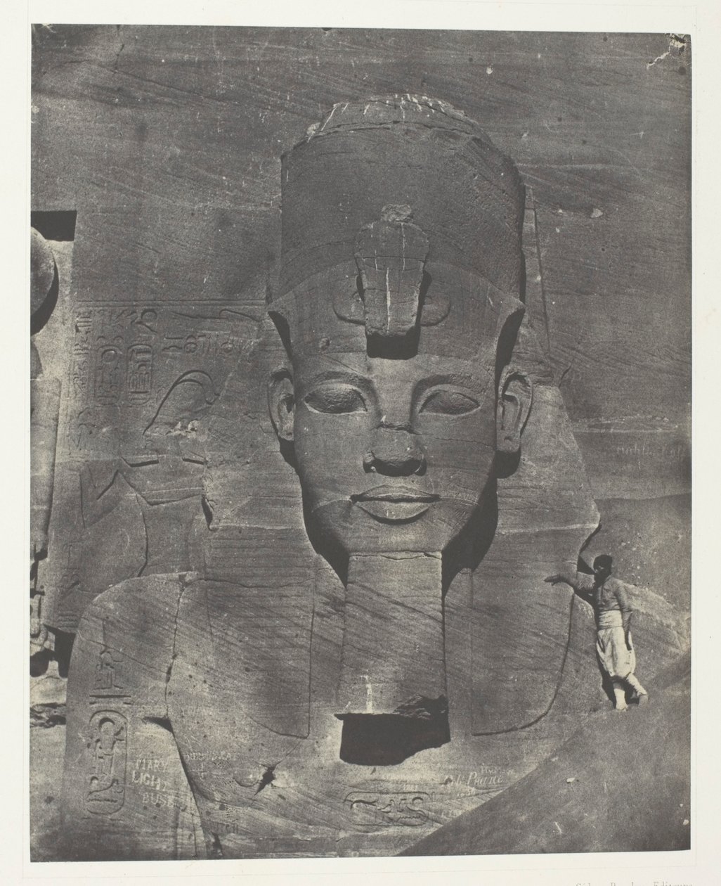 Ibsamboul, Colosse Médial (Enfoui) du Spéos de Phrè Nubie, Palestine et Syrie, deska 106 z alba "Egypte, Nubie, Palestine et Syrie" (1852) od Maxime Du Camp