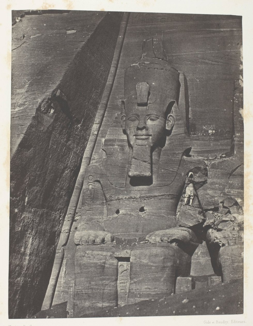 Ibsamboul, Colosse Oriental Du Grand Spéos De Phrè; Nubie, deska 103 z alba "Egypte, Nubie, Palestine et Syrie" (1852) od Maxime Du Camp