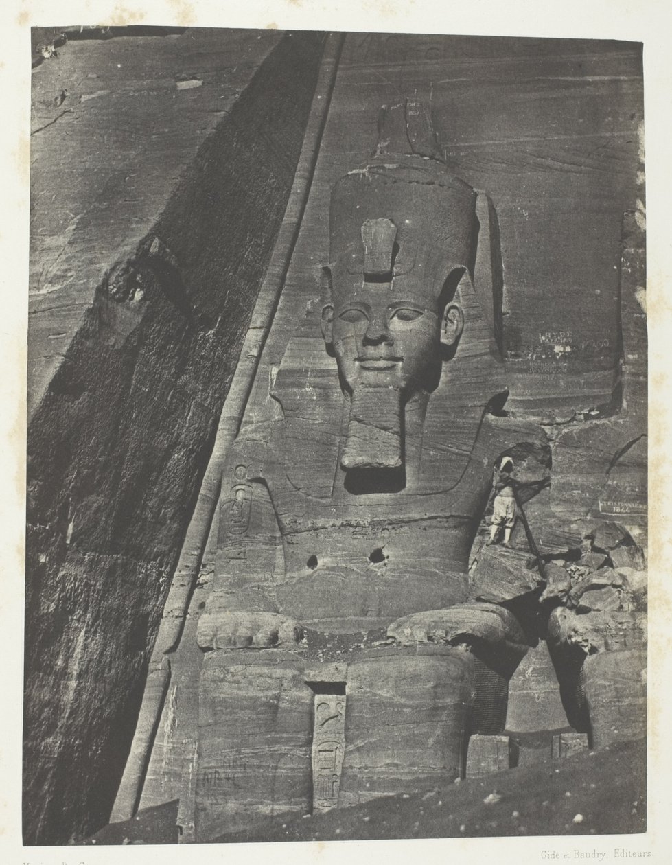 Ibsamboul, Colosse Oriental Du Grand Spéos De Phrè; Nubie, deska 103 z alba "Egypte, Nubie, Palestine et Syrie" (1852) od Maxime Du Camp