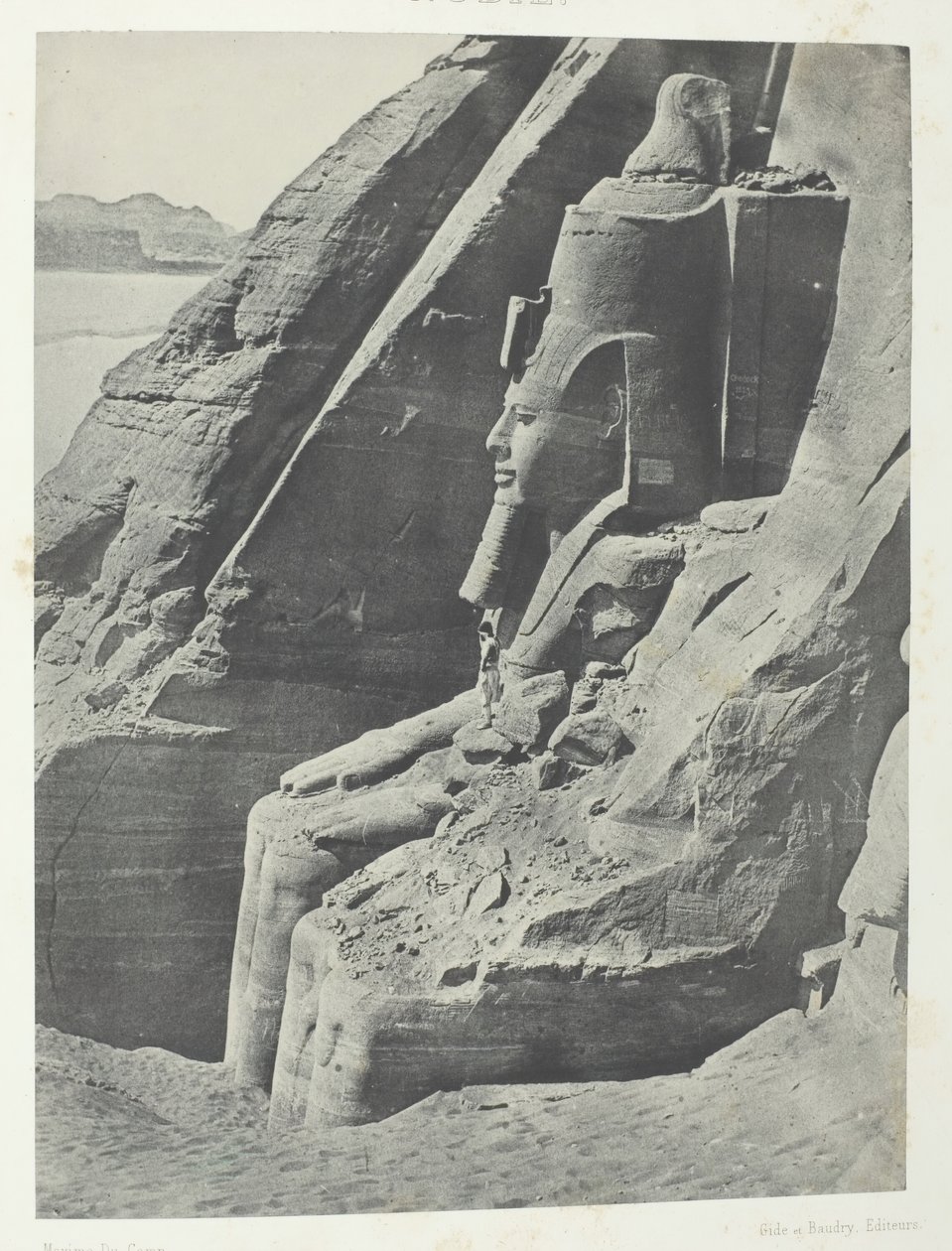 Ibsamboul, Oriental Colossus Of Spéos De Phrè, Seen In Profile, Nubia, 184951, tištěno 1852. od Maxime Du Camp