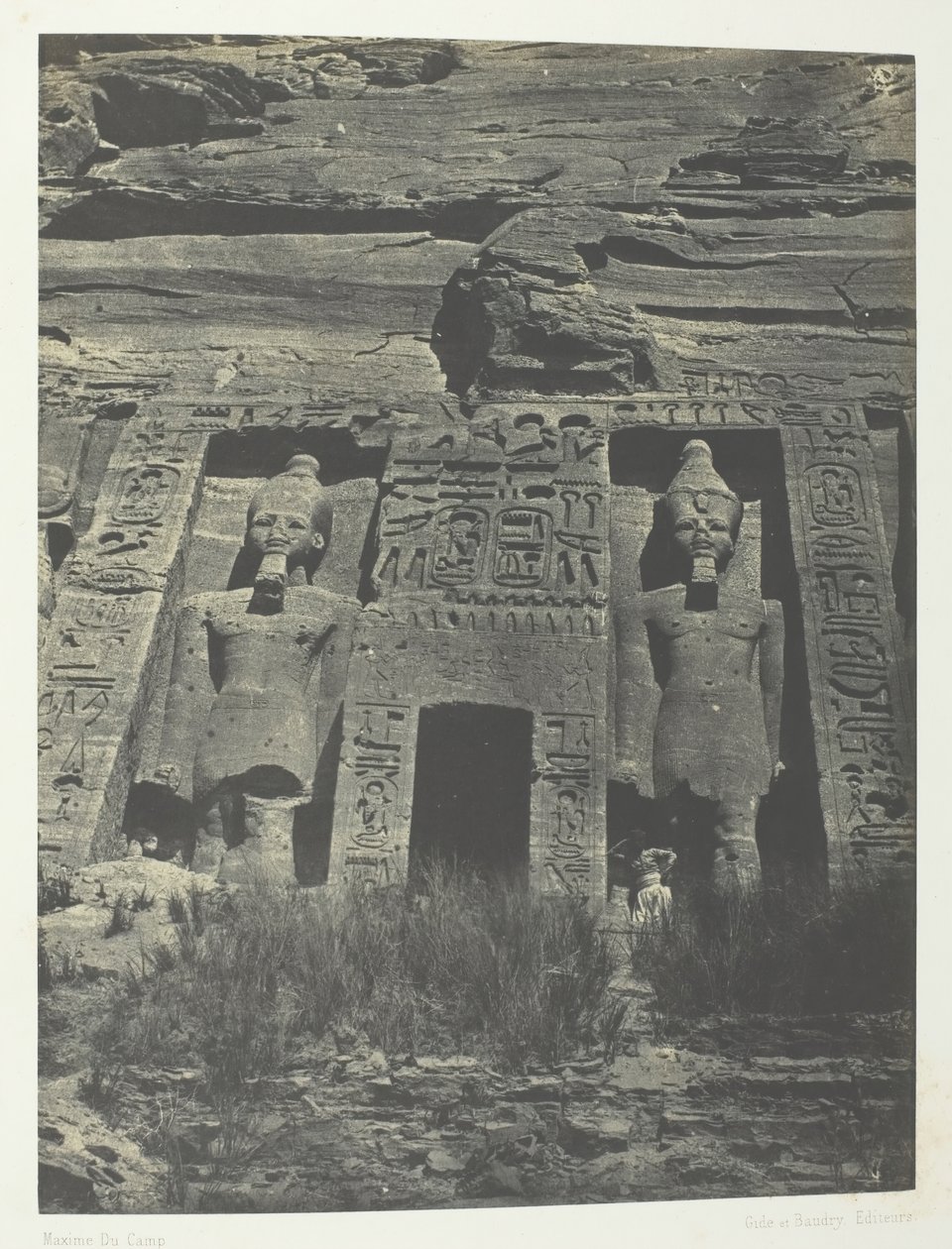 Ibsamboul, Vstup do Speos z Hathor, Núbie, 184951, vytištěno 1852. od Maxime Du Camp