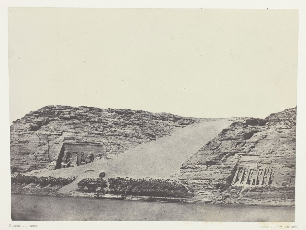 Ibsamboul, Les Deux Spéos; Nubie, deska 101 z alba "Egypte, Nubie, Palestine et Syrie" (1852) od Maxime Du Camp