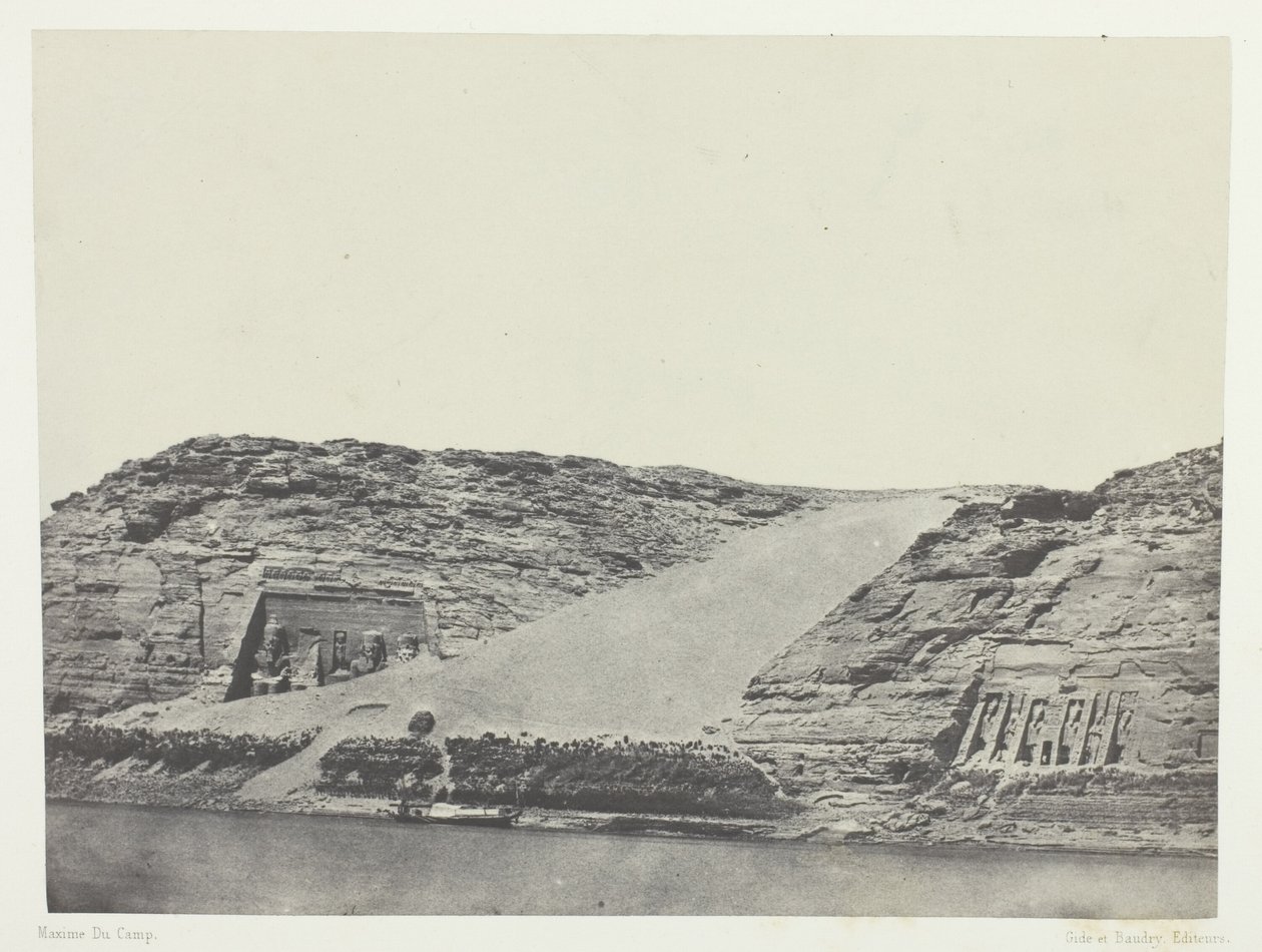 Ibsamboul, Les Deux Spéos; Nubie, deska 101 z alba "Egypte, Nubie, Palestine et Syrie" (1852) od Maxime Du Camp