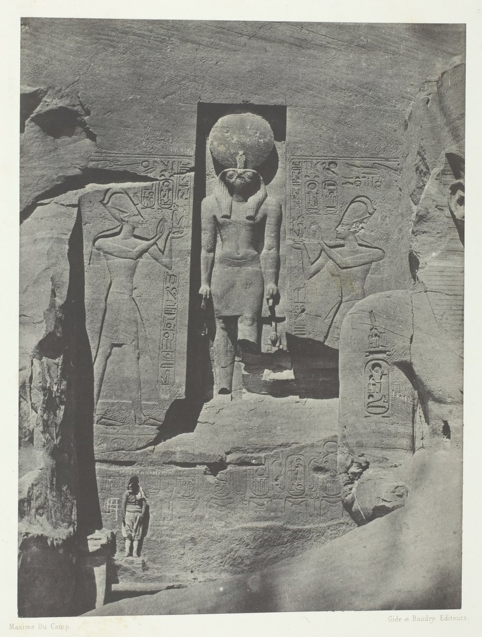Ibsamboul, Sculptures of the Entrance to the Speos of Phrè, Nubia, 184951, tištěno 1852. od Maxime Du Camp